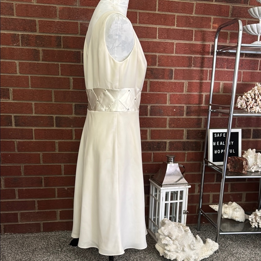 Evan Picone Cream Midi A-line Skirt for Work - Picture 11 of 16